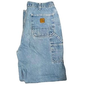 carhartt light wash carpenter jeans tagged 36-32